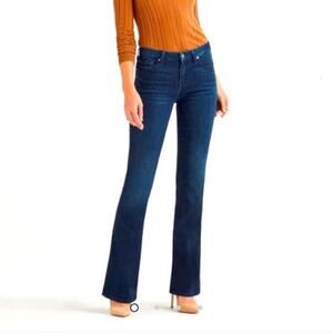 7 For All Mankind Women's Mid Rise A Pocket Flare Jeans Blue Dark Wash 5-Pocket